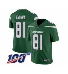 Men's New York Jets #81 Quincy Enunwa Green Team Color Vapor Untouchable Limited Player 100th Season Football Jersey