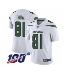 Men's New York Jets #81 Quincy Enunwa White Vapor Untouchable Limited Player 100th Season Football Jersey