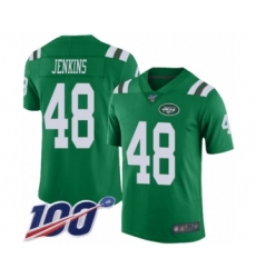 Men's New York Jets #48 Jordan Jenkins Limited Green Rush Vapor Untouchable 100th Season Football Jersey