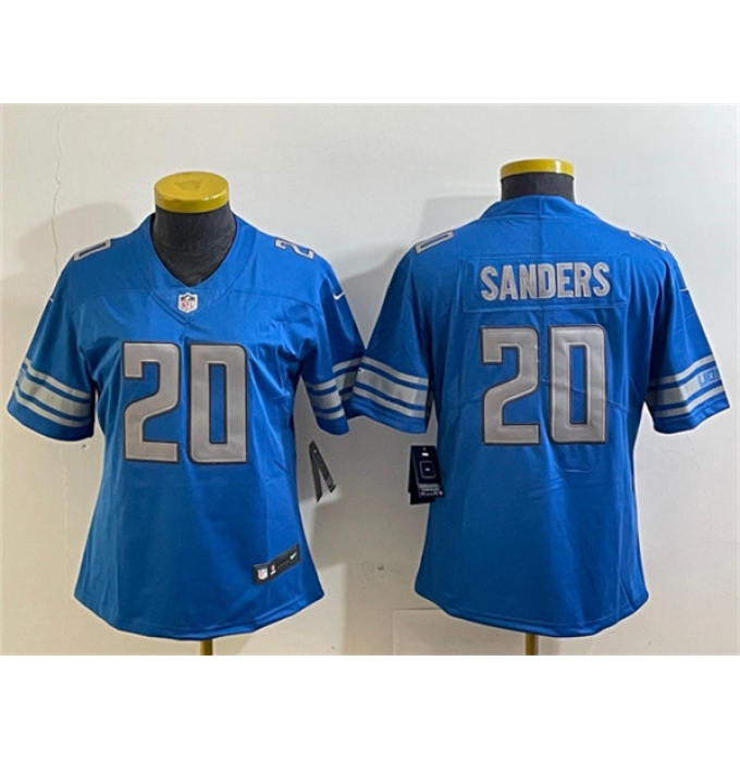 Women's Detroit Lions #20 Barry Sanders Blue Vapor Limited Stitched Football Jersey