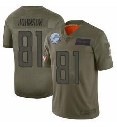 Men's Detroit Lions #81 Calvin Johnson Limited Camo 2019 Salute to Service Football Jersey