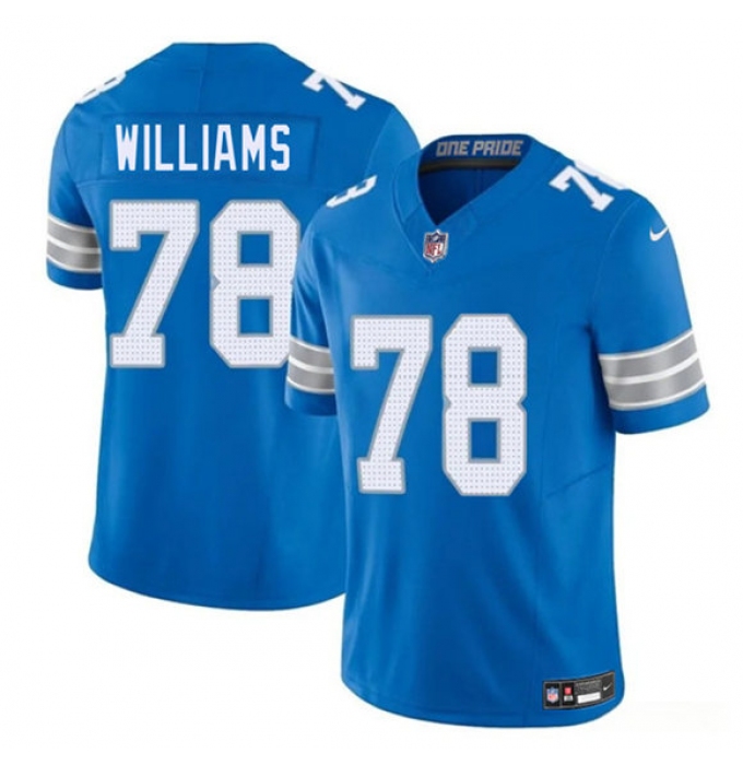 Men's Detroit Lions #78 Tyleik Williams Blue 2025 Draft F.U.S.E. Vapor Limited Football Stitched Jersey