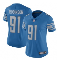 Women's Nike Detroit Lions #91 A'Shawn Robinson Elite Light Blue Team Color NFL Jersey