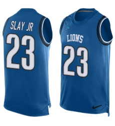 Men's Nike Detroit Lions #23 Darius Slay Jr Limited Blue Player Name & Number Tank Top NFL Jersey