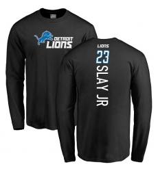 NFL Nike Detroit Lions #23 Darius Slay Jr Black Backer Long Sleeve T-Shirt
