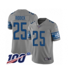 Youth Detroit Lions #25 Theo Riddick Limited Gray Inverted Legend 100th Season Football Jersey