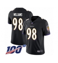 Men's Baltimore Ravens #98 Brandon Williams Black Alternate Vapor Untouchable Limited Player 100th Season Football Jersey