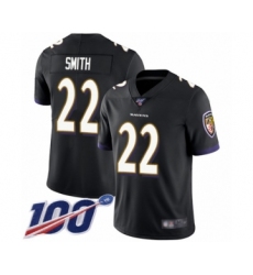 Men's Baltimore Ravens #22 Jimmy Smith Black Alternate Vapor Untouchable Limited Player 100th Season Football Jersey