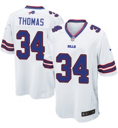 Men's Nike Buffalo Bills #34 Thurman Thomas Game White NFL Jersey