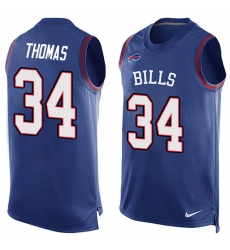 Men's Nike Buffalo Bills #34 Thurman Thomas Limited Royal Blue Player Name & Number Tank Top NFL Jersey