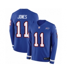 Youth Nike Buffalo Bills #11 Zay Jones Limited Royal Blue Therma Long Sleeve NFL Jersey