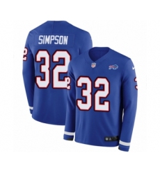 Youth Nike Buffalo Bills #32 O. J. Simpson Limited Royal Blue Therma Long Sleeve NFL Jersey