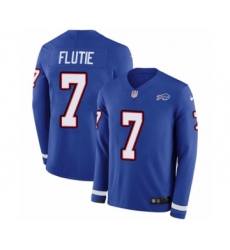 Youth Nike Buffalo Bills #7 Doug Flutie Limited Royal Blue Therma Long Sleeve NFL Jersey