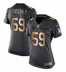 Women's Nike Carolina Panthers #59 Luke Kuechly Limited Black/Gold Salute to Service NFL Jersey