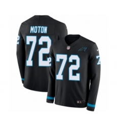 Men's Nike Carolina Panthers #72 Taylor Moton Limited Black Therma Long Sleeve NFL Jersey