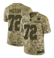 Men's Nike Carolina Panthers #72 Taylor Moton Limited Camo 2018 Salute to Service NFL Jersey