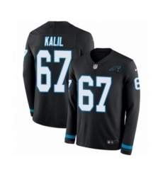 Youth Nike Carolina Panthers #67 Ryan Kalil Limited Black Therma Long Sleeve NFL Jersey