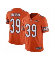 Youth Chicago Bears #39 Eddie Jackson Orange Alternate 100th Season Limited Football Jersey