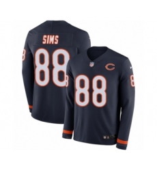 Youth Nike Chicago Bears #88 Dion Sims Limited Navy Blue Therma Long Sleeve NFL Jersey
