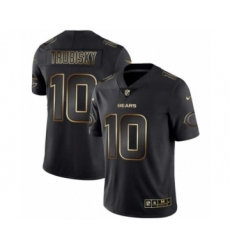 Men Chicago Bears #10 Mitchell Trubisky Black Golden Edition 2019 Vapor Untouchable Limited Jersey