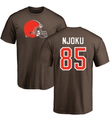 NFL Nike Cleveland Browns #85 David Njoku Brown Name & Number Logo T-Shirt