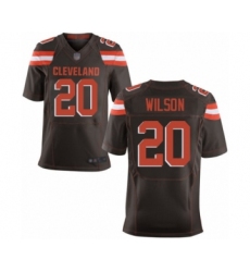 Men's Cleveland Browns #20 Howard Wilson Elite Brown Team Color Football Jersey