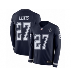 Men's Nike Dallas Cowboys #27 Jourdan Lewis Limited Navy Blue Therma Long Sleeve NFL Jersey
