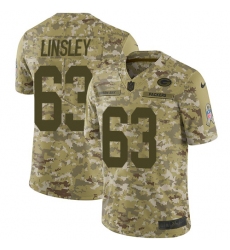 Men's Nike Green Bay Packers #63 Corey Linsley Limited Camo 2018 Salute to Service NFL Jersey