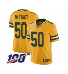 Men's Green Bay Packers #50 Blake Martinez Limited Gold Rush Vapor Untouchable 100th Season Football Jersey