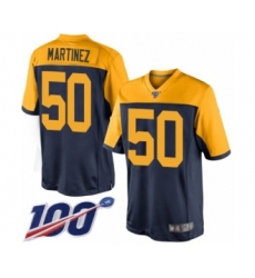 Men's Green Bay Packers #50 Blake Martinez Limited Navy Blue Alternate 100th Season Football Jersey