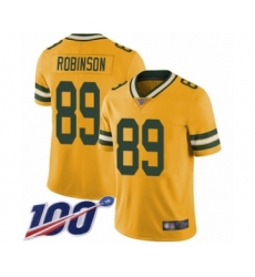 Youth Green Bay Packers #89 Dave Robinson Limited Gold Rush Vapor Untouchable 100th Season Football Jersey