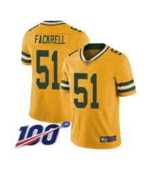 Men's Green Bay Packers #51 Kyler Fackrell Limited Gold Rush Vapor Untouchable 100th Season Football Jersey