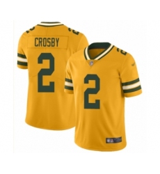 Men's Green Bay Packers #2 Mason Crosby Limited Gold Inverted Legend Football Jersey