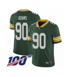 Men's Green Bay Packers #90 Montravius Adams Green Team Color Vapor Untouchable Limited Player 100th Season Football Jersey