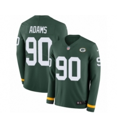 Men's Nike Green Bay Packers #90 Montravius Adams Limited Green Therma Long Sleeve NFL Jersey