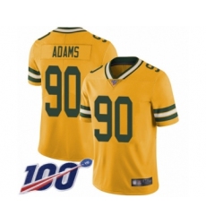 Youth Green Bay Packers #90 Montravius Adams Limited Gold Rush Vapor Untouchable 100th Season Football Jersey