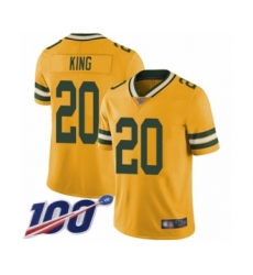 Men's Green Bay Packers #20 Kevin King Limited Gold Rush Vapor Untouchable 100th Season Football Jersey