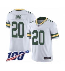 Men's Green Bay Packers #20 Kevin King White Vapor Untouchable Limited Player 100th Season Football Jersey