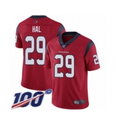 Men's Houston Texans #29 Andre Hal Red Alternate Vapor Untouchable Limited Player 100th Season Football Jersey