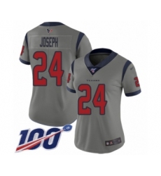 Women's Houston Texans #24 Johnathan Joseph Limited Gray Inverted Legend 100th Season Football Jersey