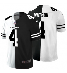 Men's Houston Texans #4 Deshaun Watson Black White Limited Split Fashion Football Jersey