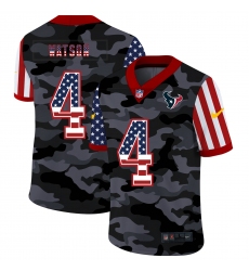 Men's Houston Texans #4 Deshaun Watson Camo Flag Nike Limited Jersey