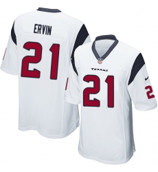 Men's Nike Houston Texans #21 Tyler Ervin Game White NFL Jersey