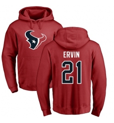 NFL Nike Houston Texans #21 Tyler Ervin Red Name & Number Logo Pullover Hoodie
