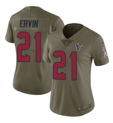 Women's Nike Houston Texans #21 Tyler Ervin Limited Olive 2017 Salute to Service NFL Jerseyy