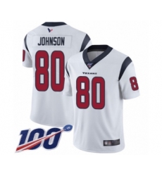 Men's Houston Texans #80 Andre Johnson White Vapor Untouchable Limited Player 100th Season Football Jersey