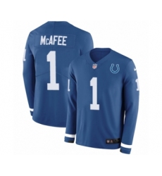 Youth Nike Indianapolis Colts #1 Pat McAfee Limited Blue Therma Long Sleeve NFL Jersey