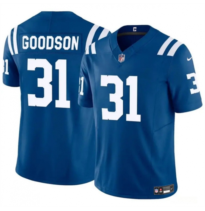 Men's Indianapolis Colts #31 Tyler Goodson Blue 2024 F.U.S.E. Vapor Limited Stitched Football Jersey