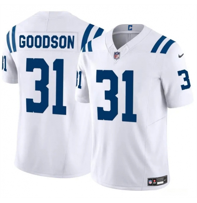 Men's Indianapolis Colts #31 Tyler Goodson White 2024 F.U.S.E. Vapor Limited Stitched Football Jersey