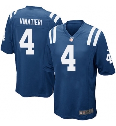 Men's Nike Indianapolis Colts #4 Adam Vinatieri Game Royal Blue Team Color NFL Jersey